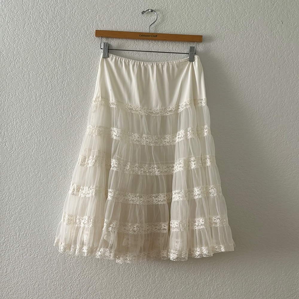 RESERVED Vintage Lace Petticoat Skirt